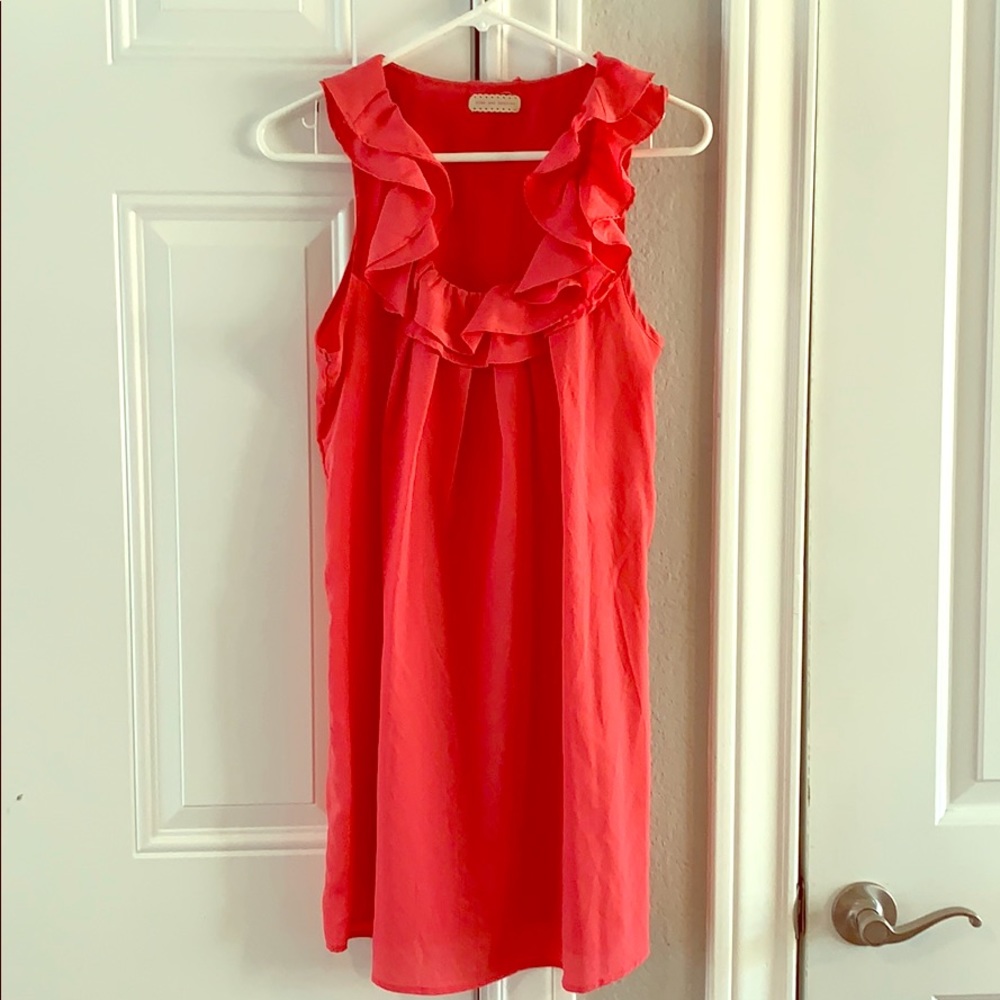 Urban outfitters Coral Pink ruffled dress
